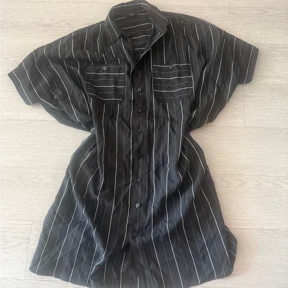 Ruti Shirt Dress Pinstripe Tie Back Size Xs/S - Picture 1 of 3